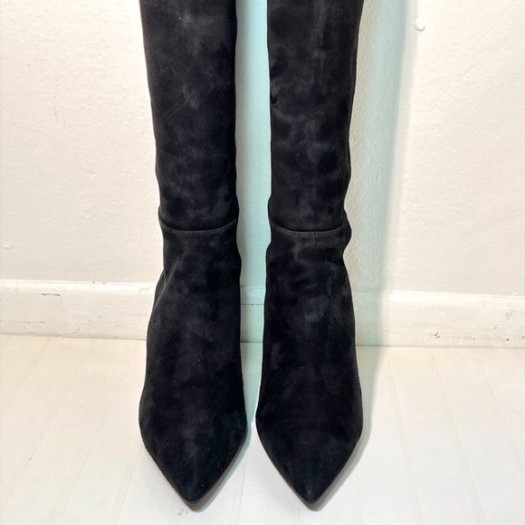 Stuart Weitzman 5050 Suede Pointy Toe Heel Boots - Picture 4 of 12